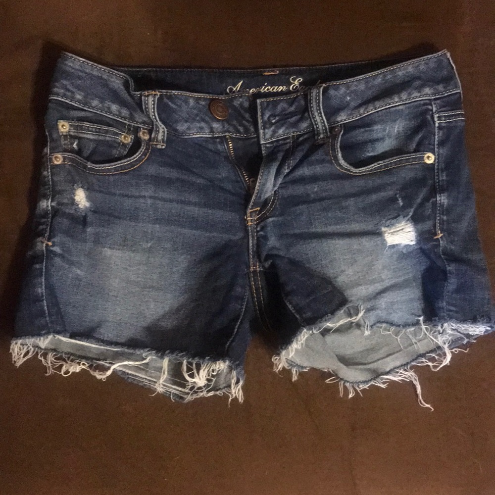 Distressed AE Denim Shorts